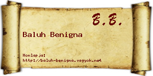 Baluh Benigna névjegykártya